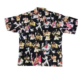 Dragonfly Multicolor Large Casual SS Shirt Elvis Presley Polyester XLarge